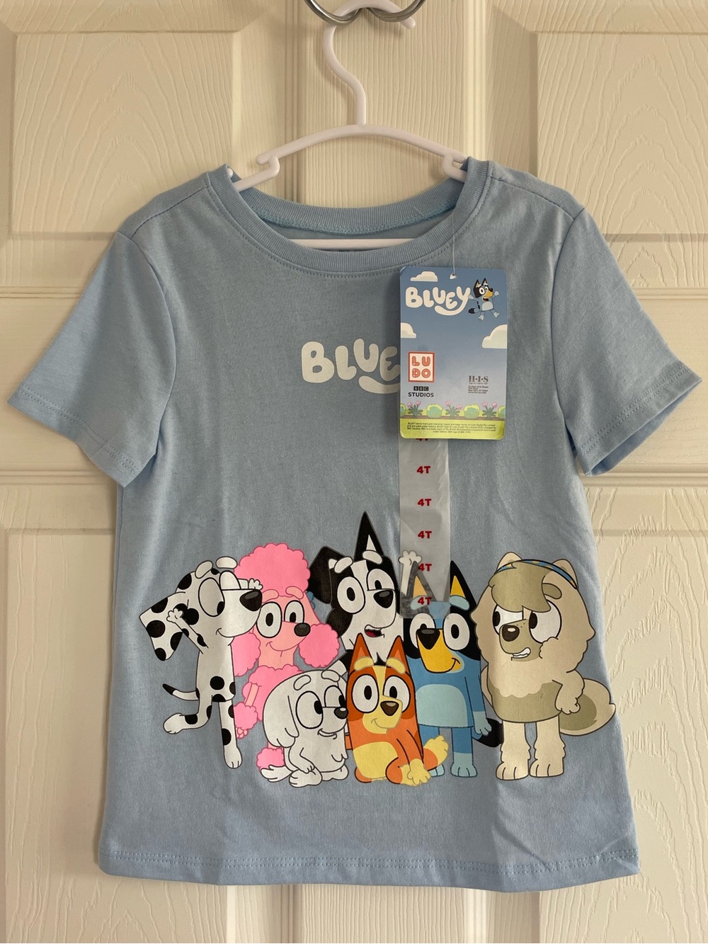 Bluey Toddler Graphic Tee NWT Light Blue Short Sleeve Size 4T